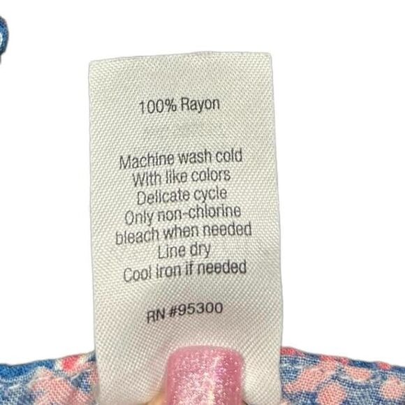 West Loop Colorful Print Two-Tier Summer Mini Sundress Blue/Pink/White S… - Picture 10 of 12